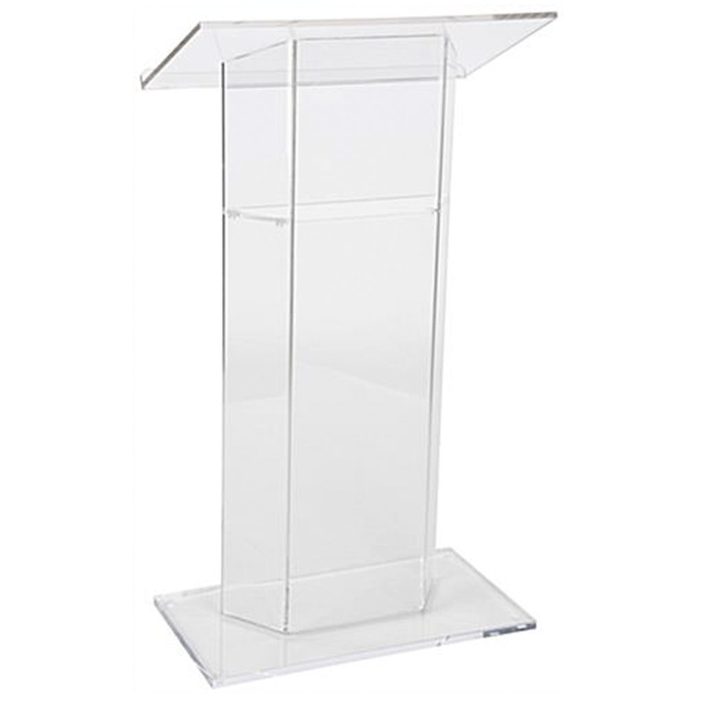 Workshop Series Acrylic Podium for Floor with Optional Shelf – Clear ...