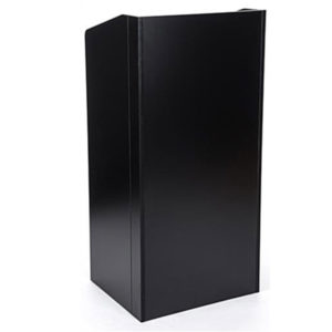 Collapsible Lectern with Knockdown Design, 1 Shelf, 46.125" Tall - Black